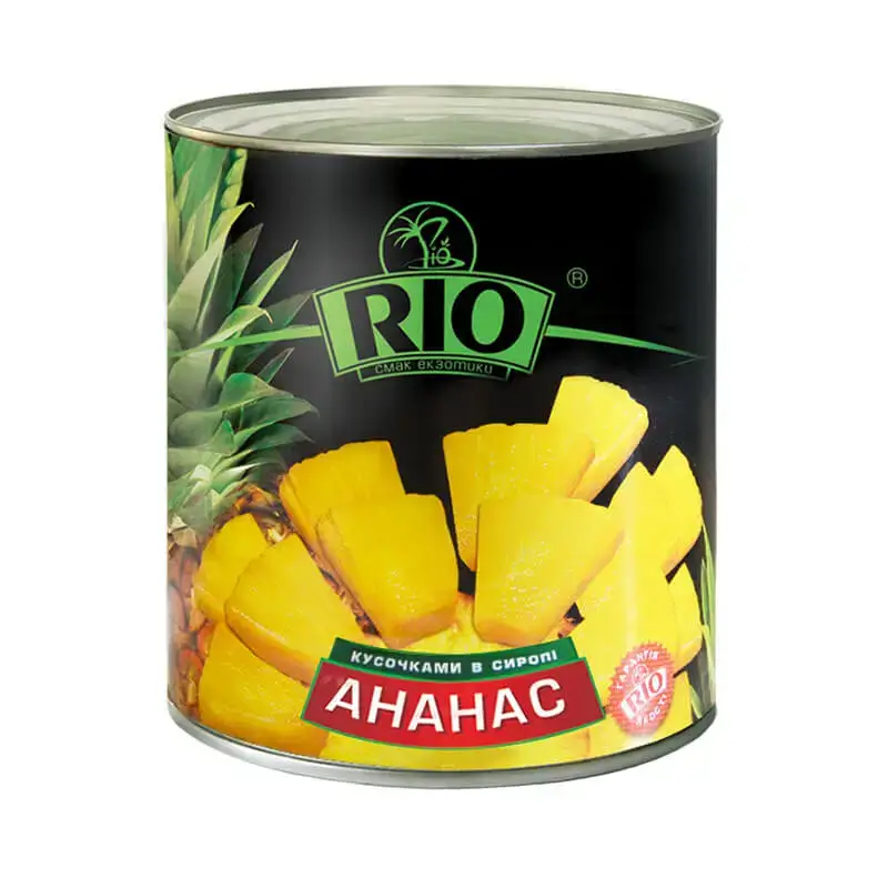 Ананас шматочками у сиропі ТМ RIO 3100 мл (3,05кг)/6