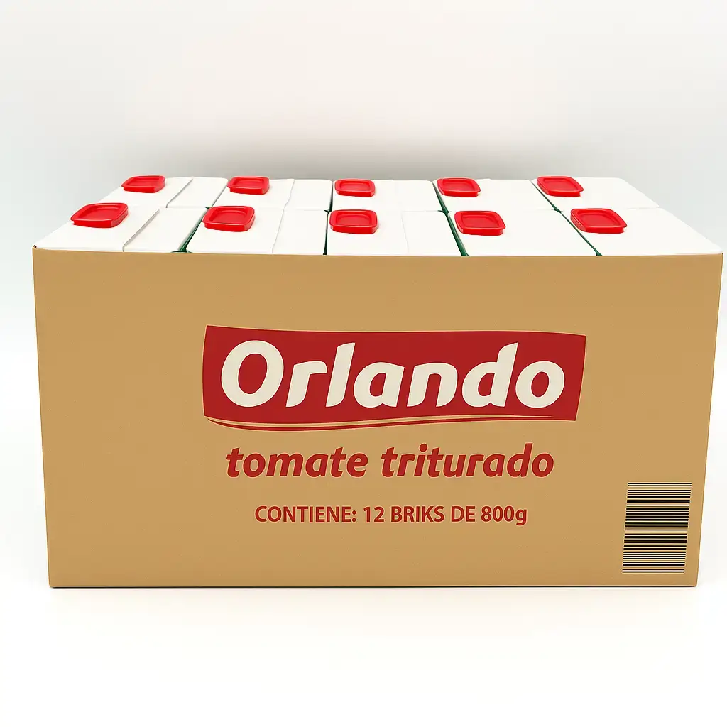 Томати подрібнені у власному соку ТМ Orlando (пак 800г)/12