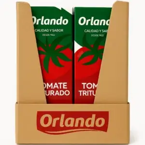 Томати подрібнені у власному соку ТМ Orlando (пак 800г)/12