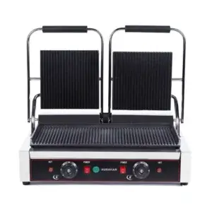 ГРИЛЬ КОНТАКТНИЙ HURAKAN HKN-PE44R ПОДВІЙНИЙ РЕБРО