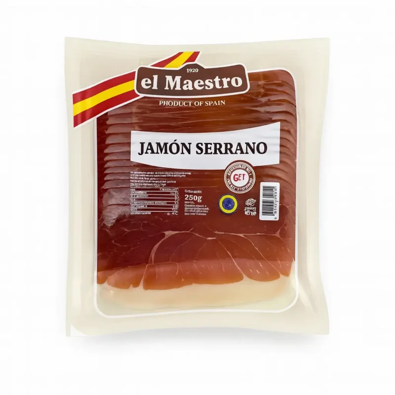 Хамон Serrano el Maestro Curado Locheando, нарізка (пак 250 г)/12