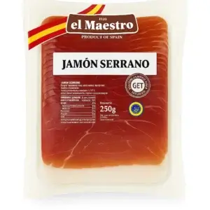 Хамон Serrano el Maestro Curado Locheando, нарізка (пак 250 г)/12