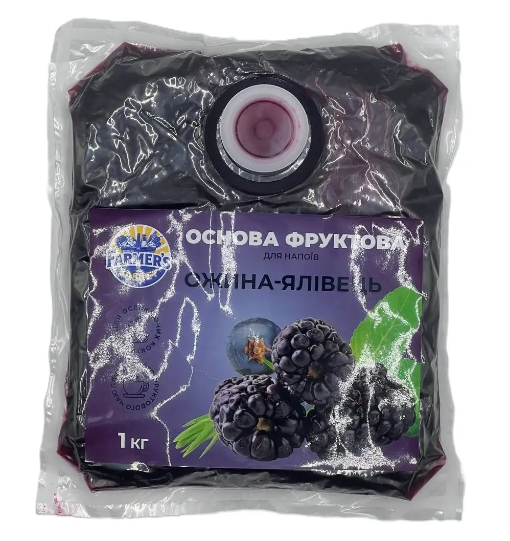 Фруктова основа для чаю, лимонаду та коктейлів "Ожина-Ялівець" ТМ Farmer's Basket (пак 1кг)/8