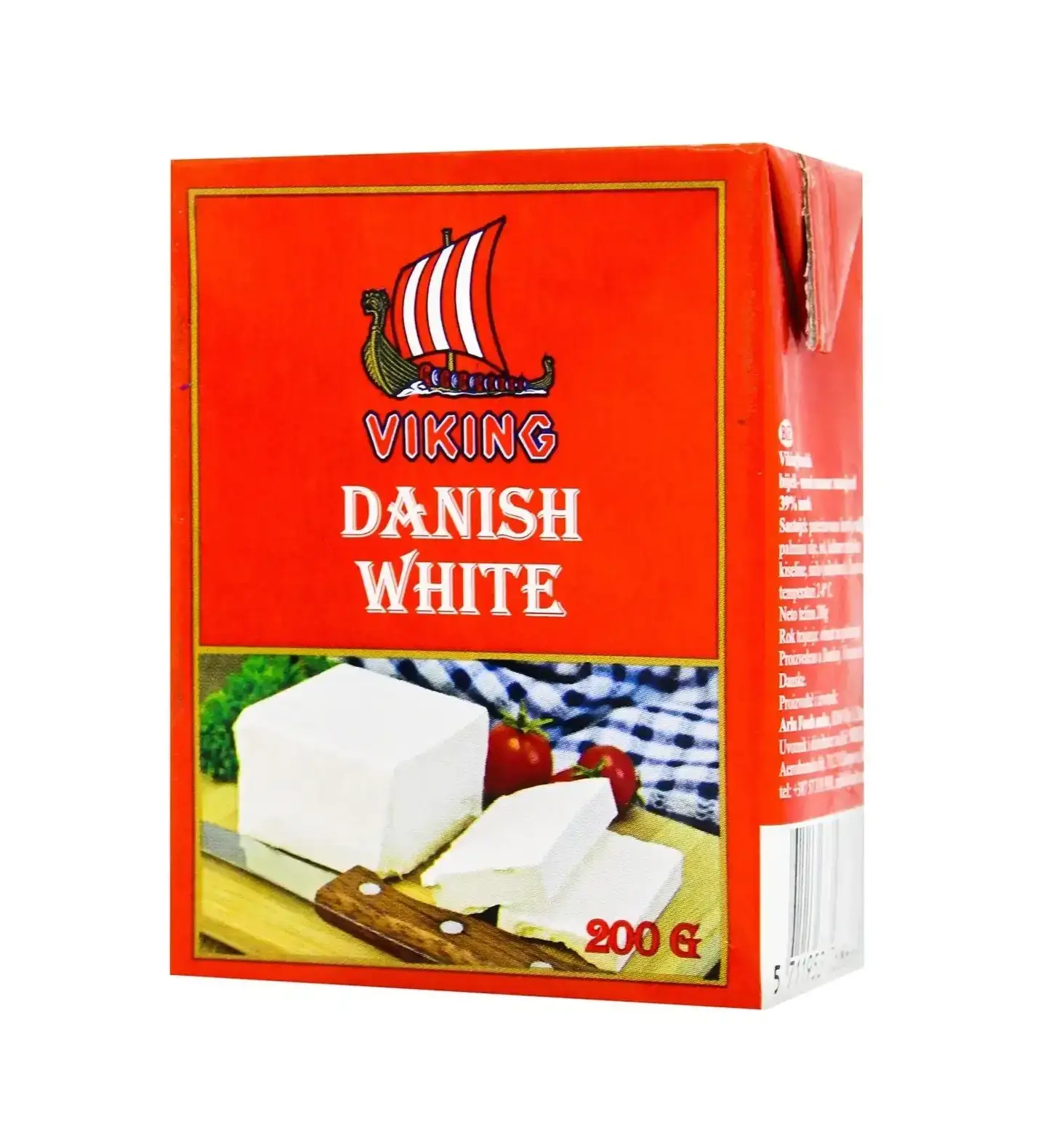 Фета сирний продукт Danish White ТМ VIKING 55 % (пак 200г)/54